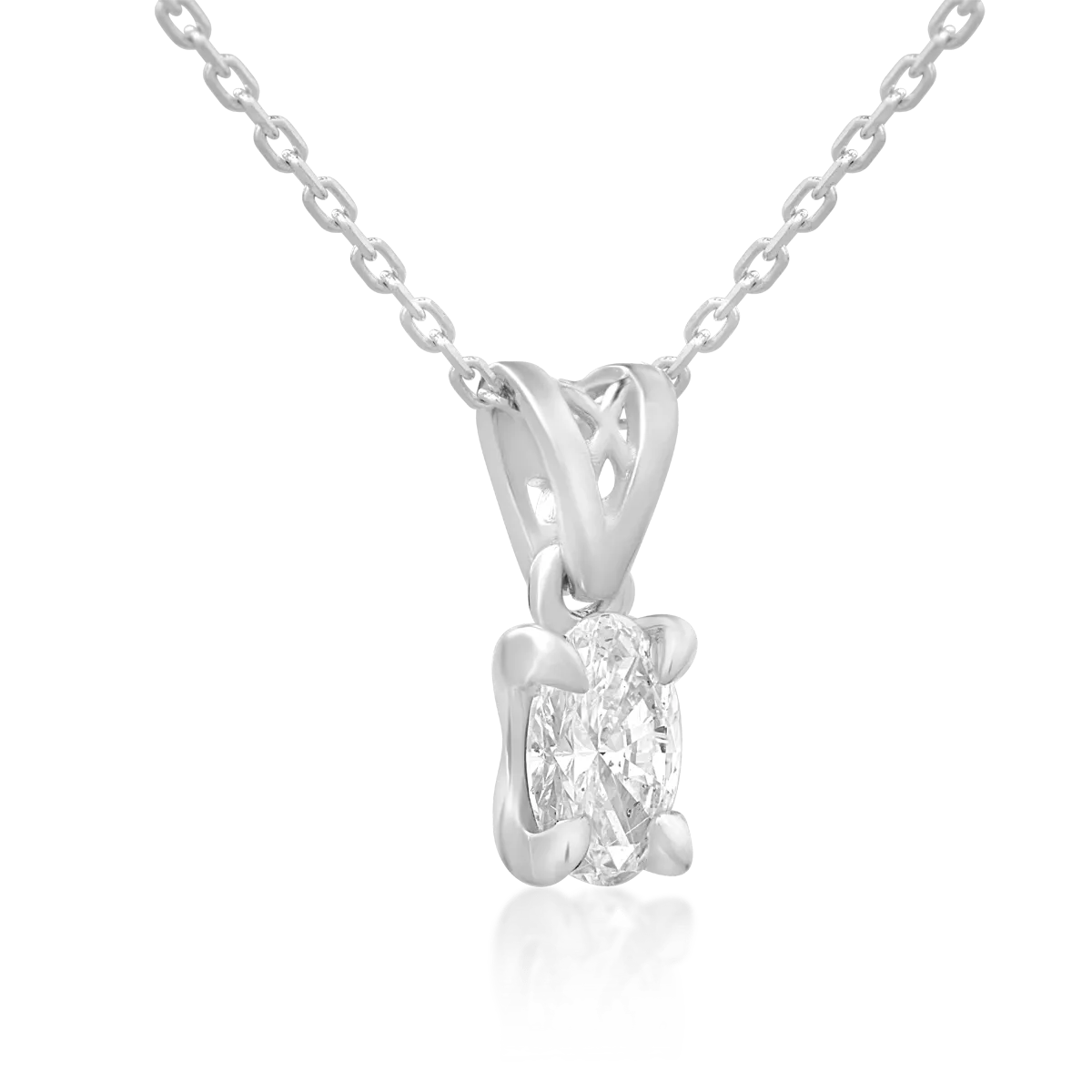 18K white gold pendant chain with 0.3ct diamond