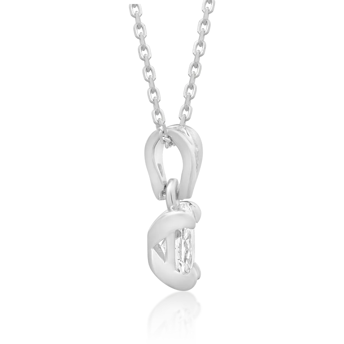 18K white gold pendant chain with 0.3ct diamond