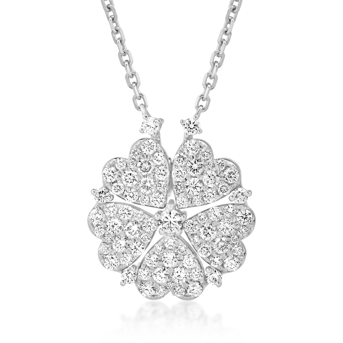 18K white gold pendant necklace with 0.09ct diamond and 1.72ct diamonds