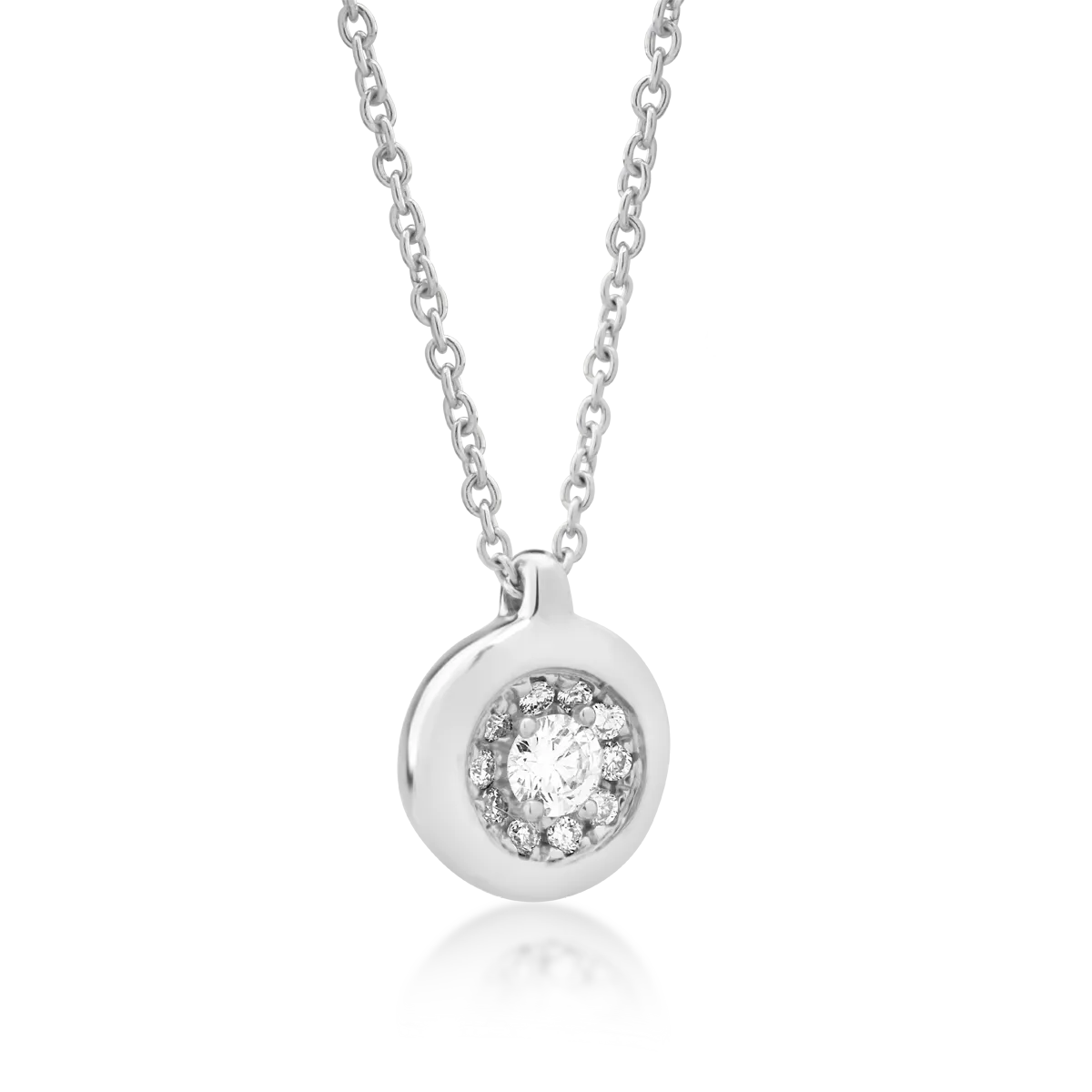 18K white gold pendant necklace with diamonds of 0.08ct