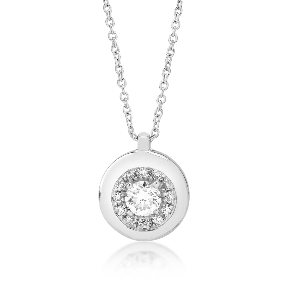 18K white gold pendant necklace with diamonds of 0.17ct