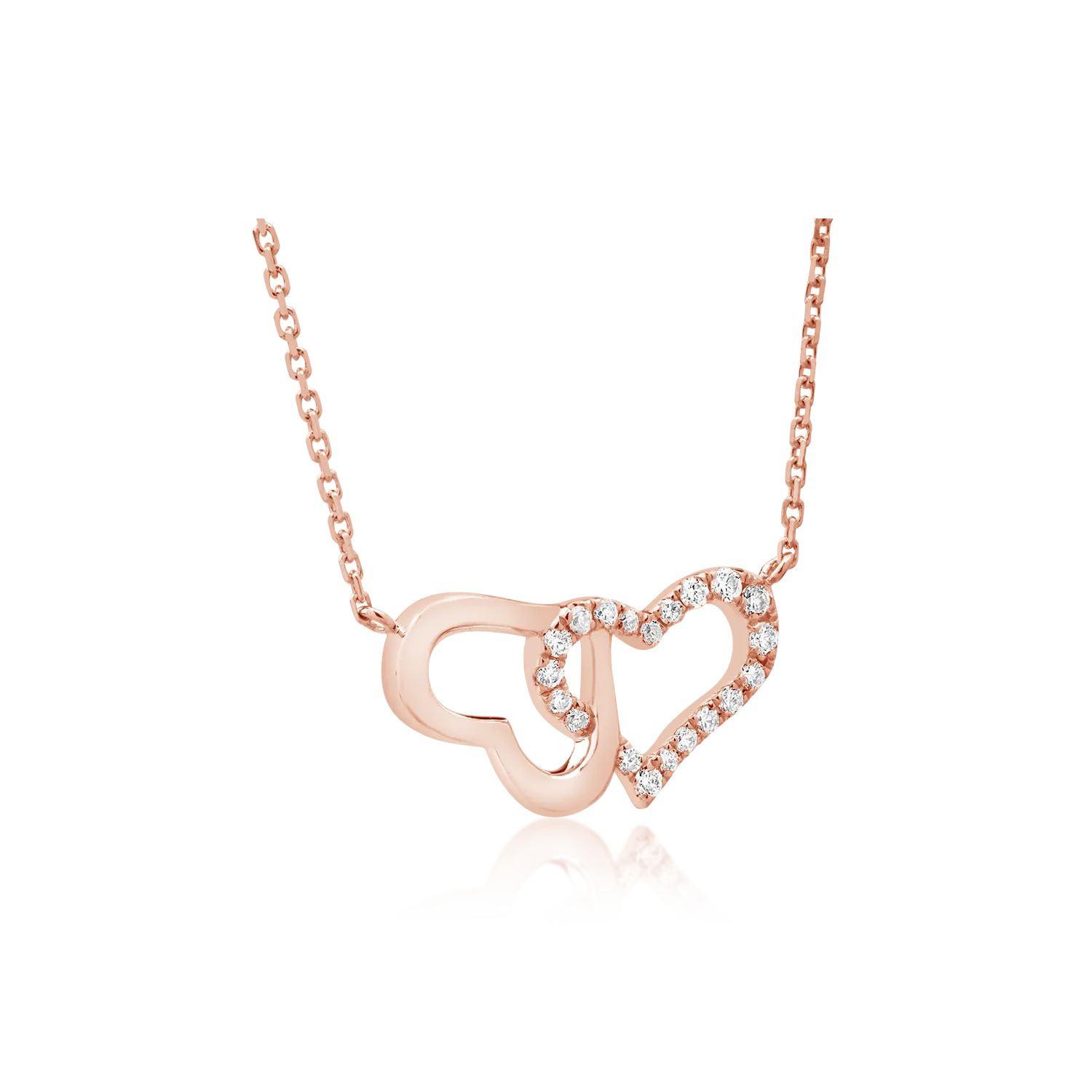 Wisiorek z 18-karatowego różowego złota w kształcie serca z diamentami o masie 0,052 ct