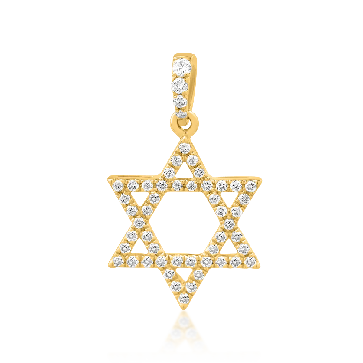 18K yellow gold star pendant with 0.23ct diamonds