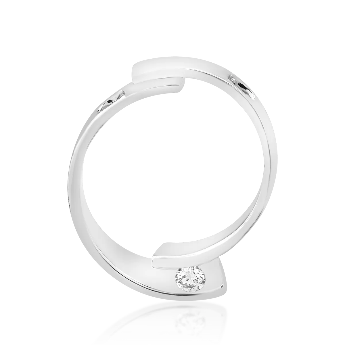 Pandantiv din aur alb cu diamant de 0.09ct