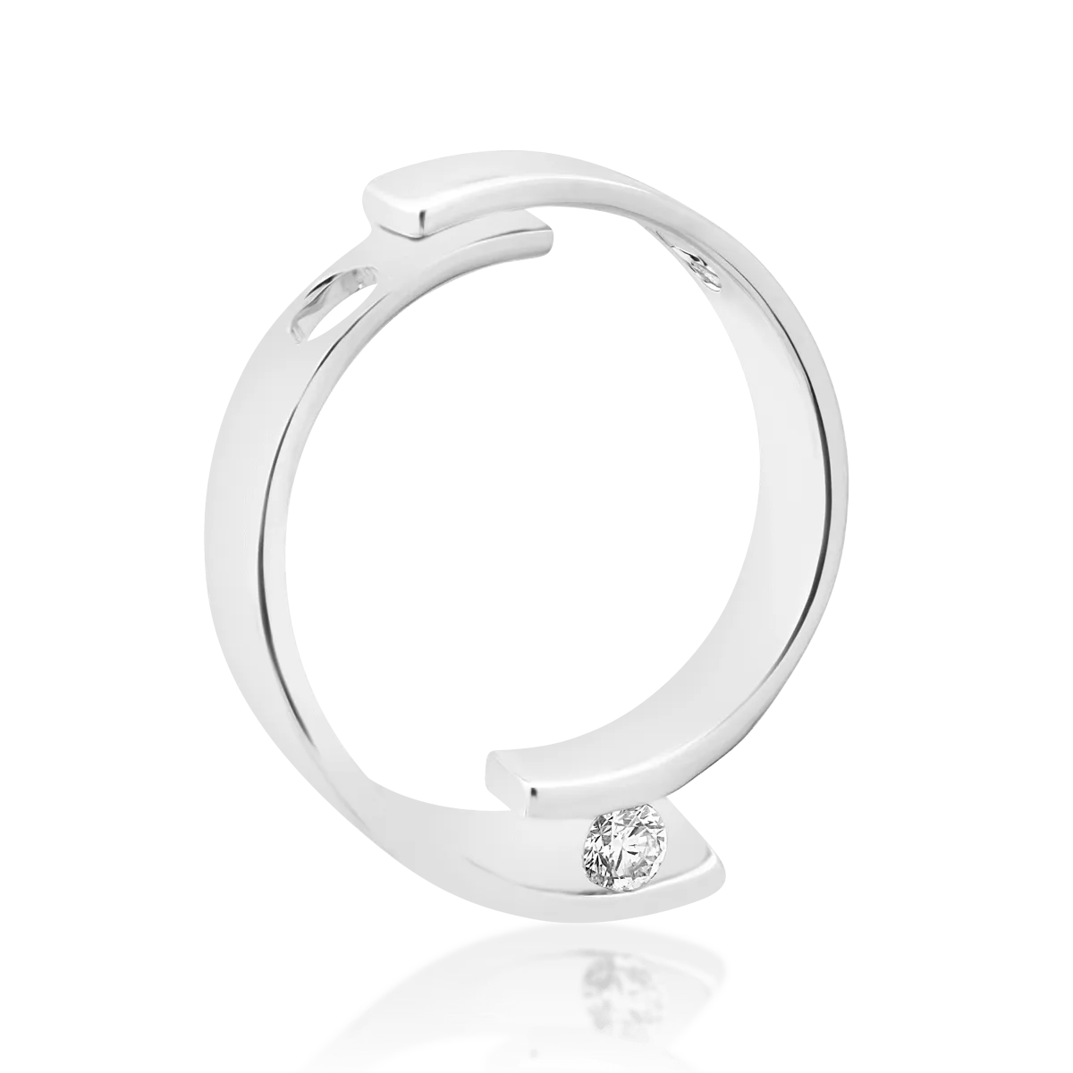 Pandantiv din aur alb de 18K cu diamant de 0.09ct