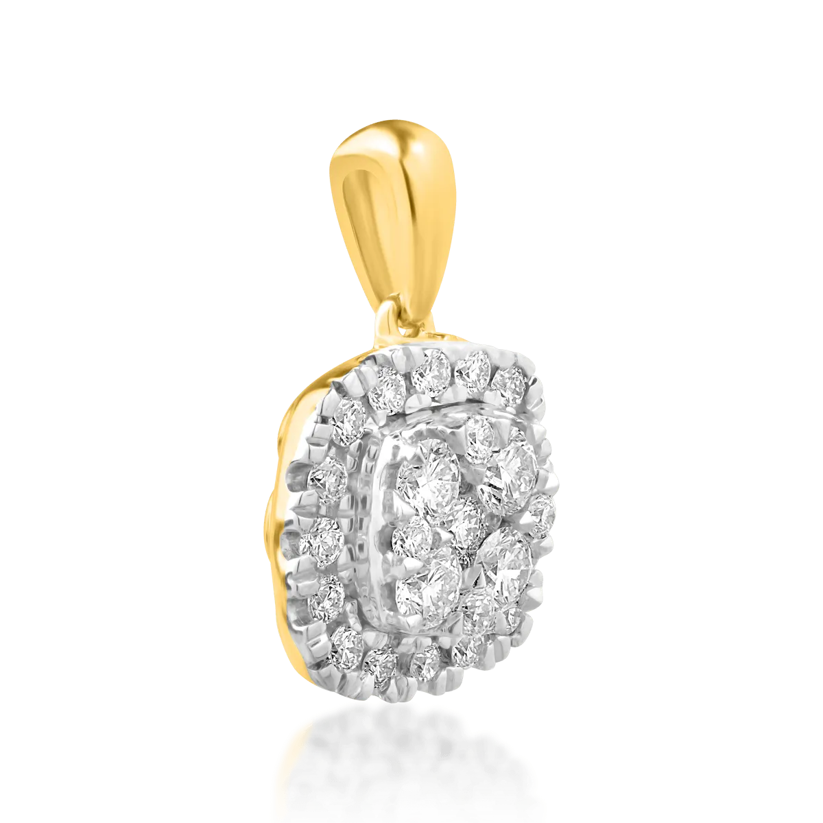 18K yellow gold pendant with 0.3ct diamonds