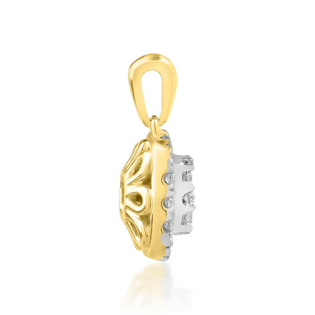 18K yellow gold pendant with 0.3ct diamonds