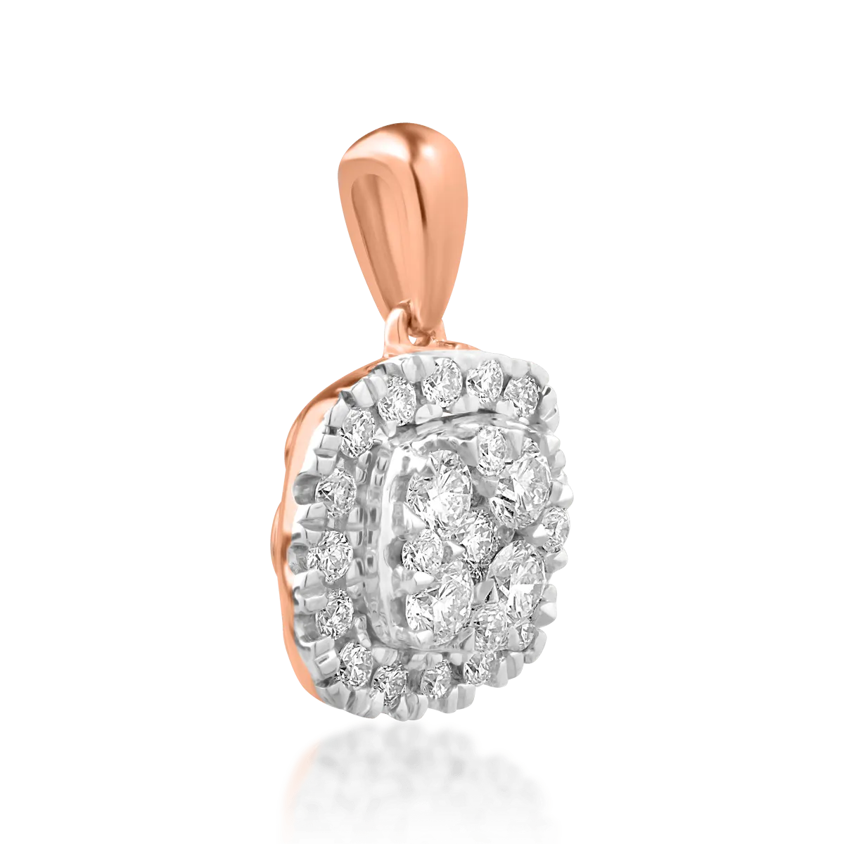 18K rose gold pendant with 0.327ct diamonds.
