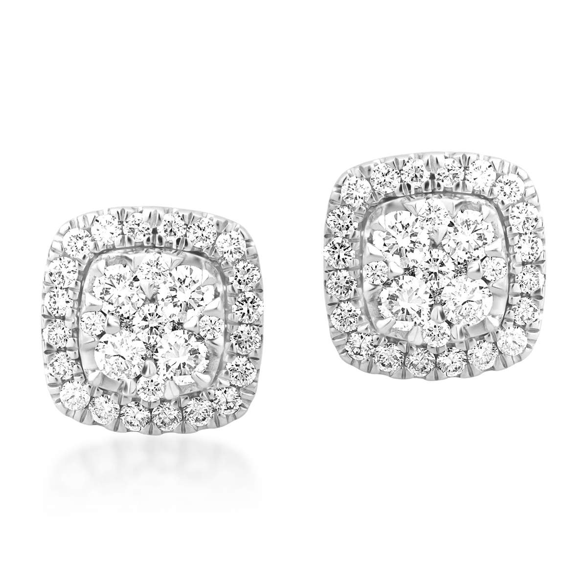 Cercei din aur alb-roz de 18K cu diamante de 0.53ct - 1 | YEO