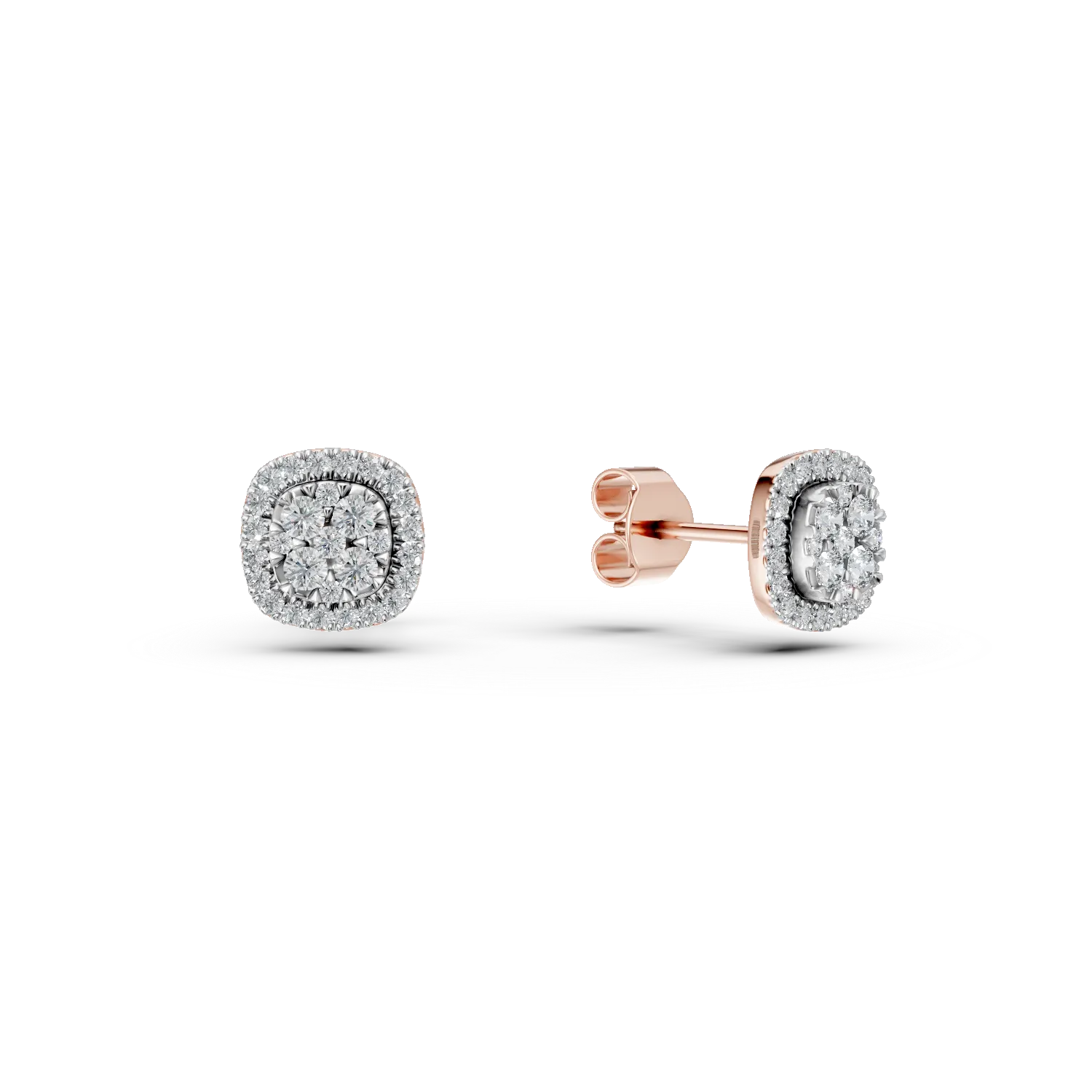 Teilor Cercei din aur alb-roz cu diamante de 0.53ct