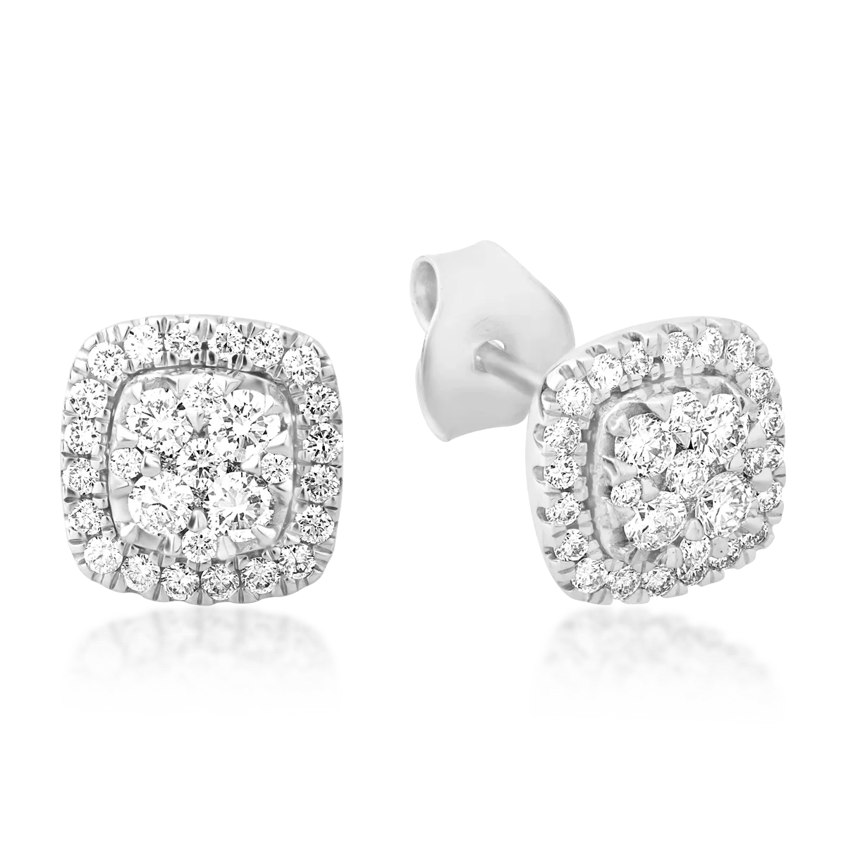 Cercei din aur alb de 18K cu diamante de 0.542ct