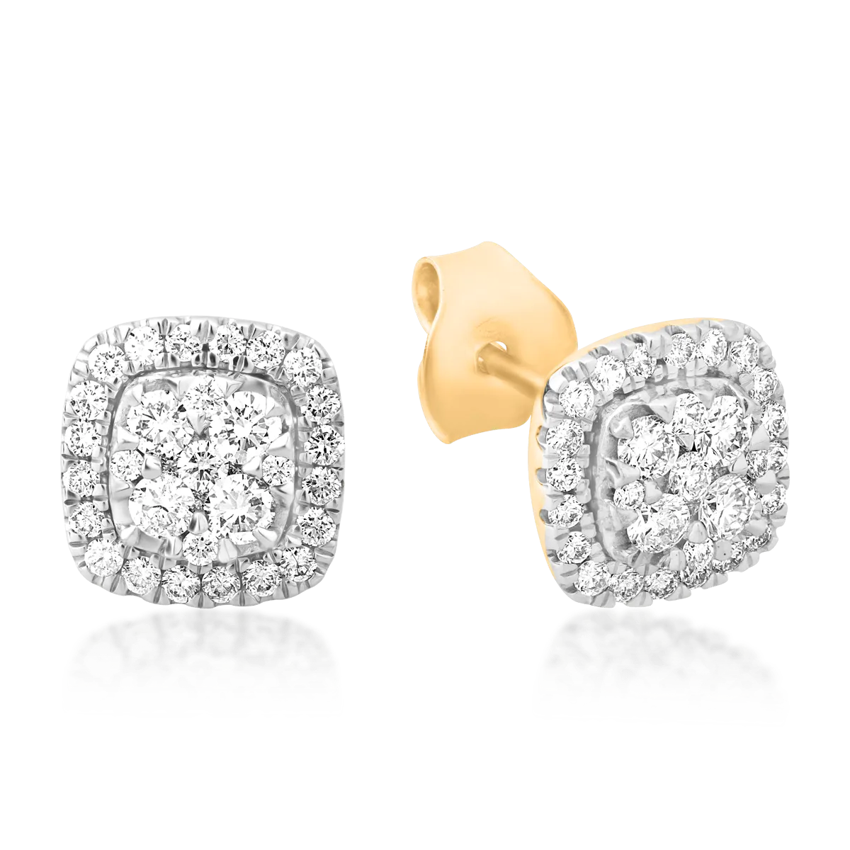 18k sárga arany fülbevaló 0.535ct gyémántokkal