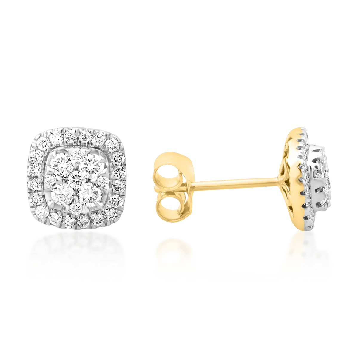 18k sárga arany fülbevaló 0.535ct gyémántokkal