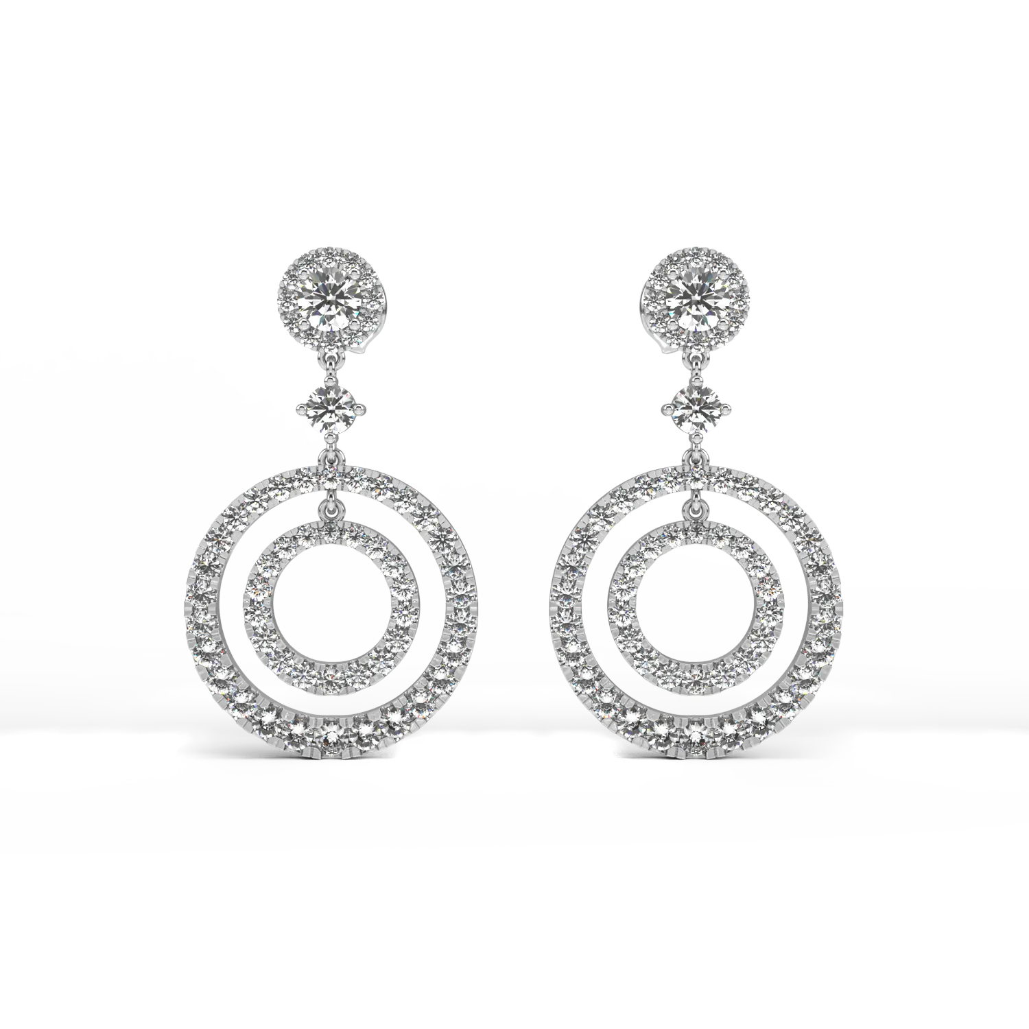 18K white gold earrings with 2.035ct diamonds
