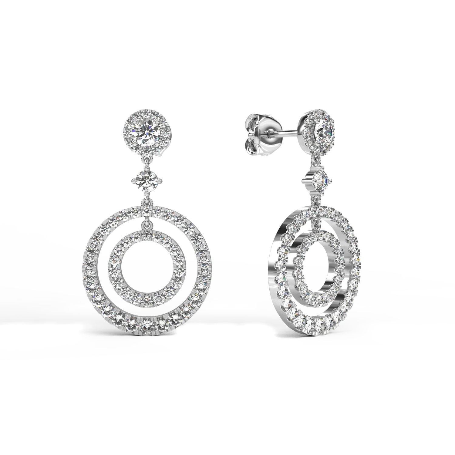 Cercei din aur alb cu diamante de 2.035ct