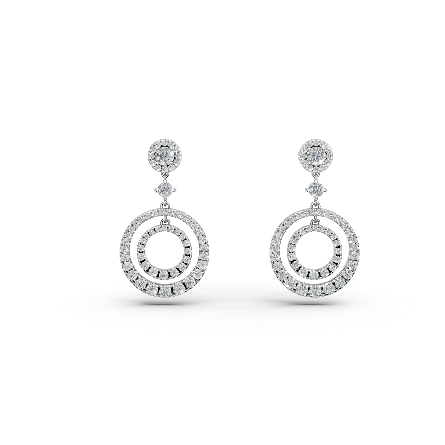 Обеци от бяло злато 18К с диаманти 2.035гкт-118100