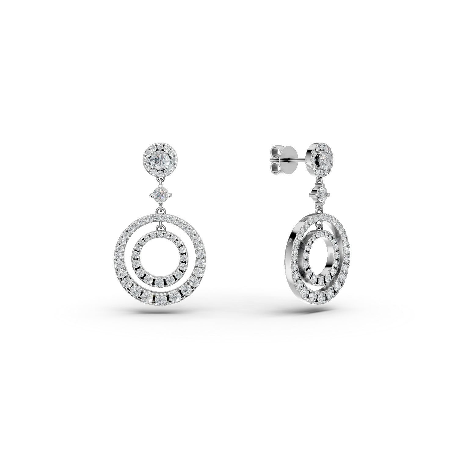 Cercei din aur alb cu diamante de 2.035ct