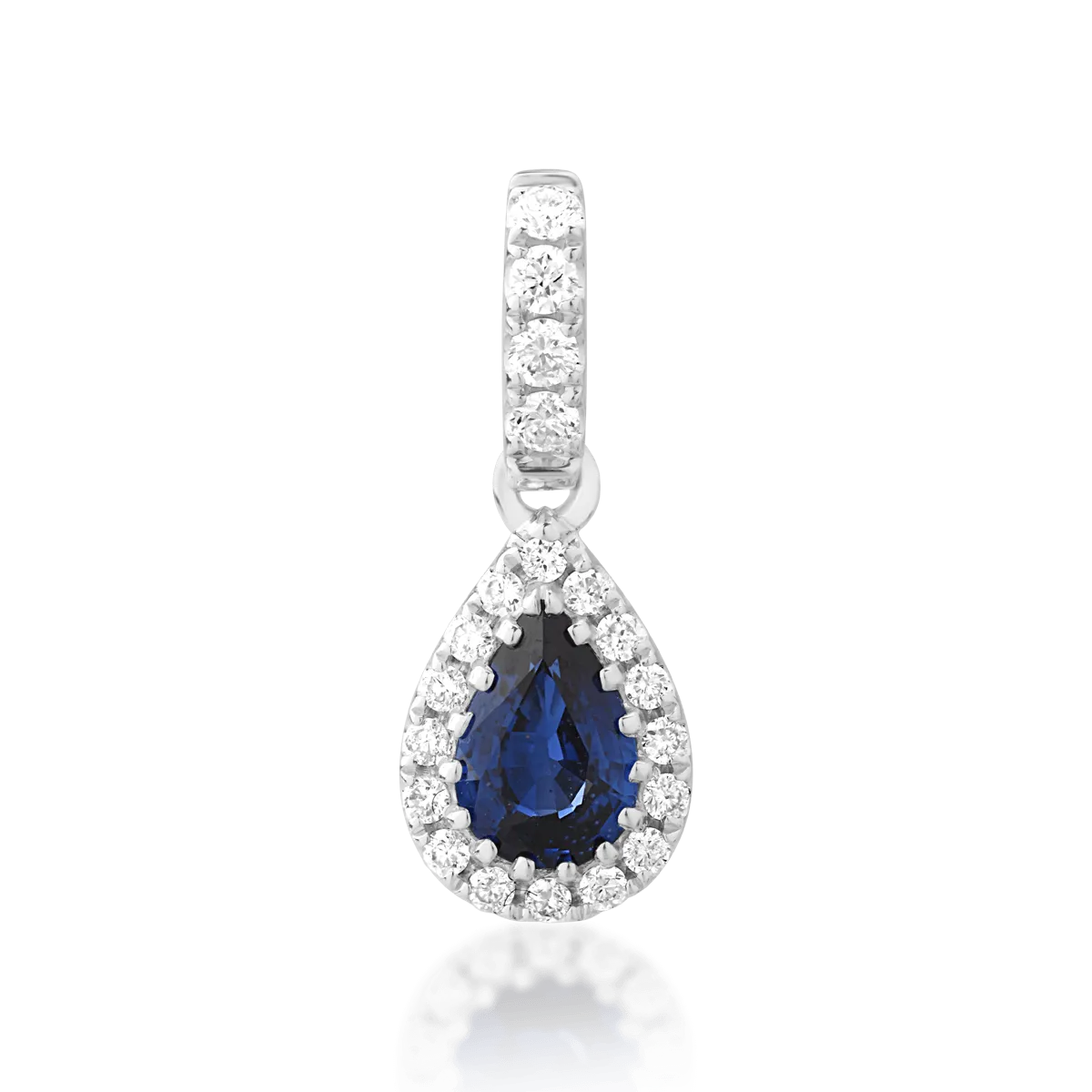 18K white gold pendant with 0.45ct sapphire and 0.12ct diamonds
