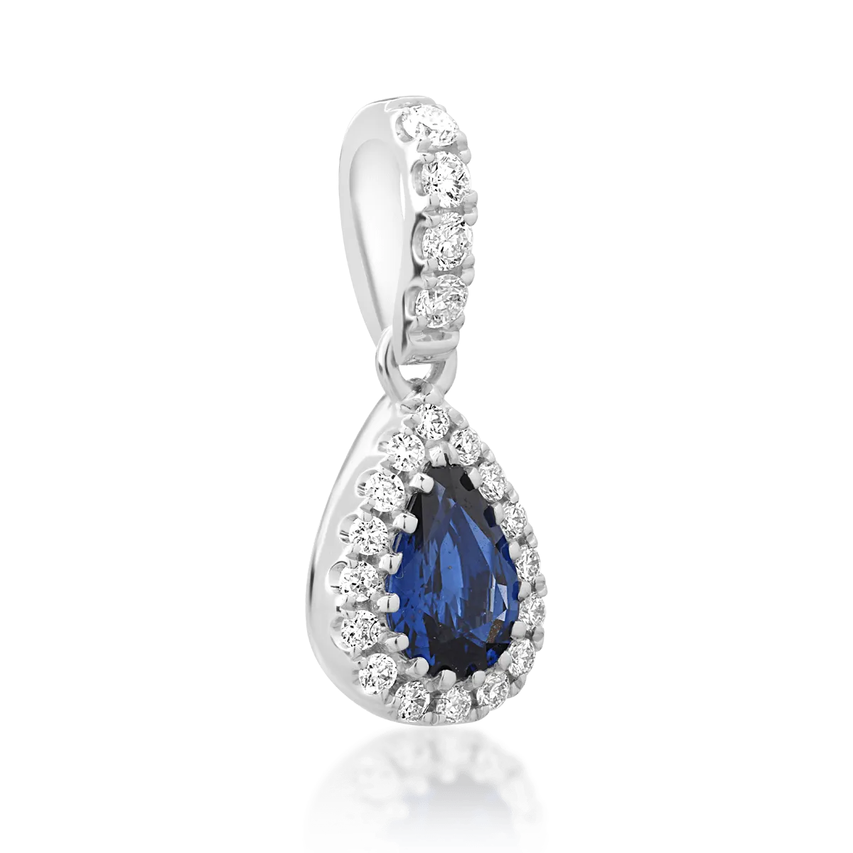 18K white gold pendant with 0.45ct sapphire and 0.12ct diamonds