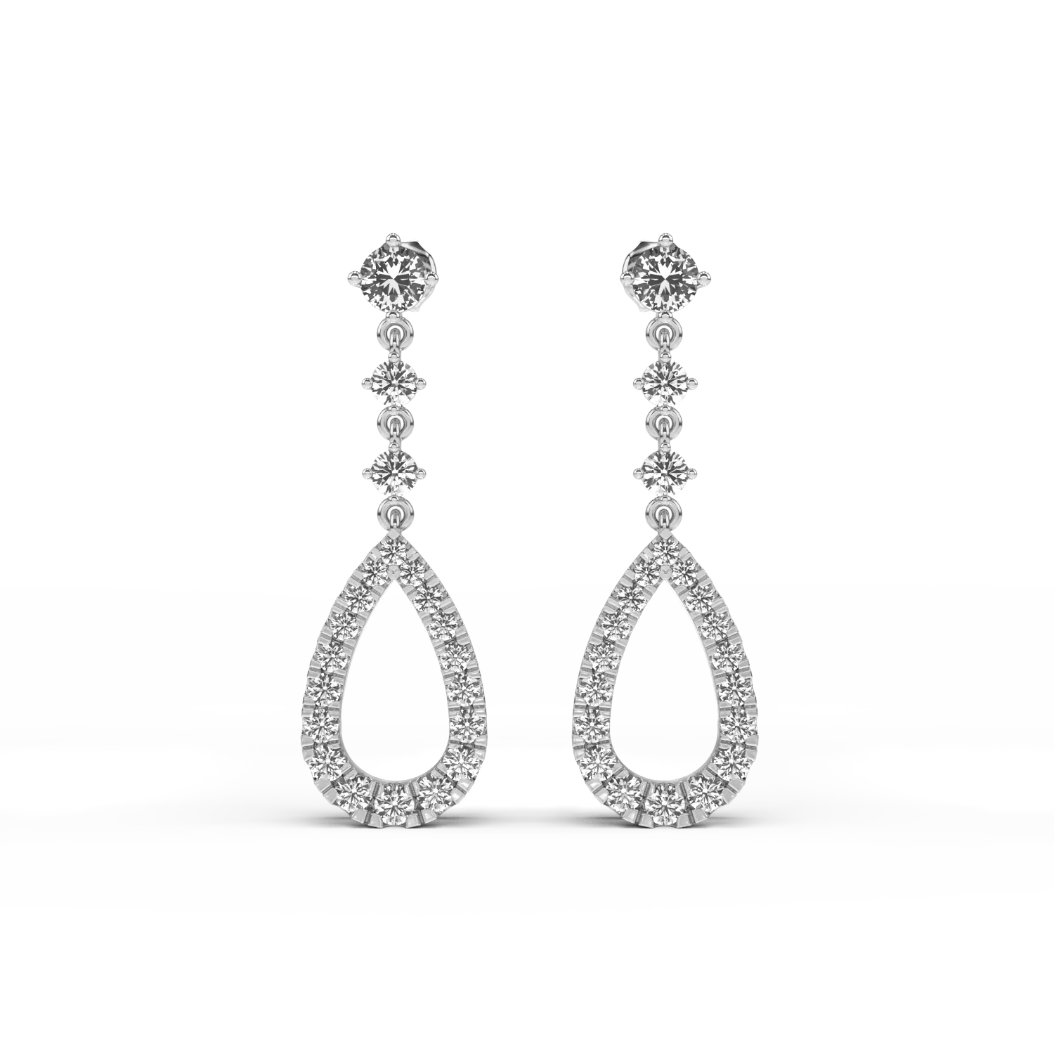 18K white gold earrings with 0.928ct diamonds