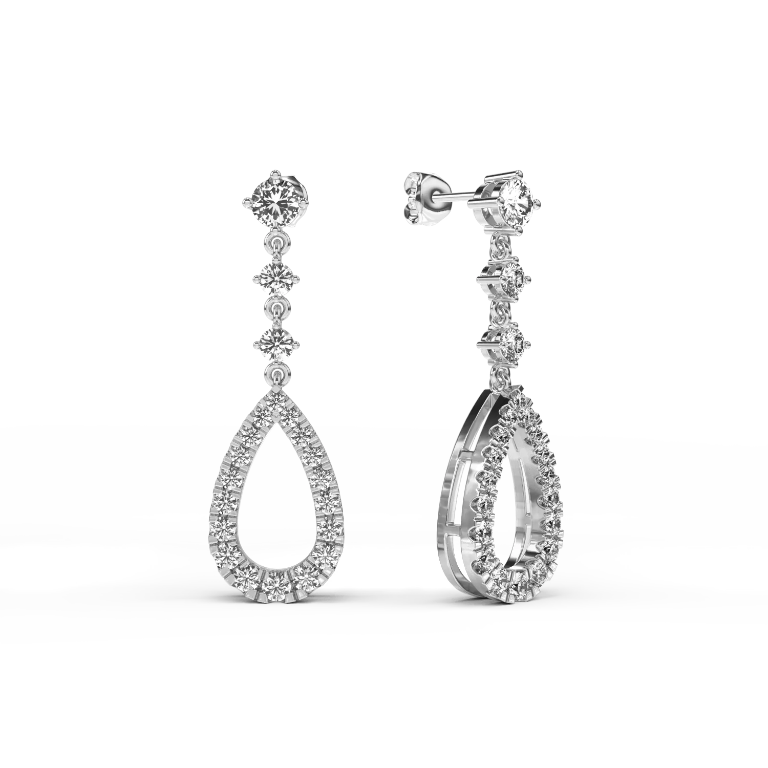 18K white gold earrings with 0.928ct diamonds