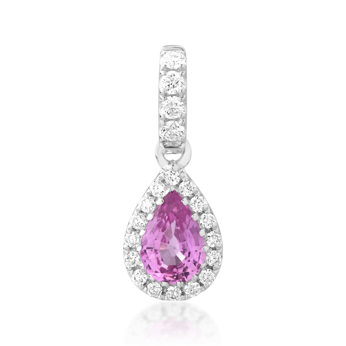 18K white gold pendant with 0.47ct pink sapphire and 0.13ct diamonds