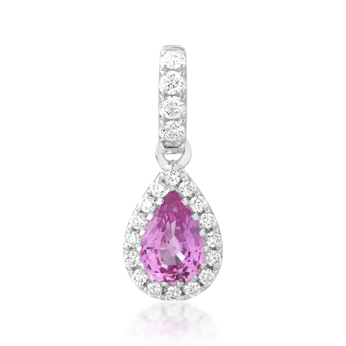 18K white gold pendant with 0.5ct pink sapphire and 0.12ct diamonds
