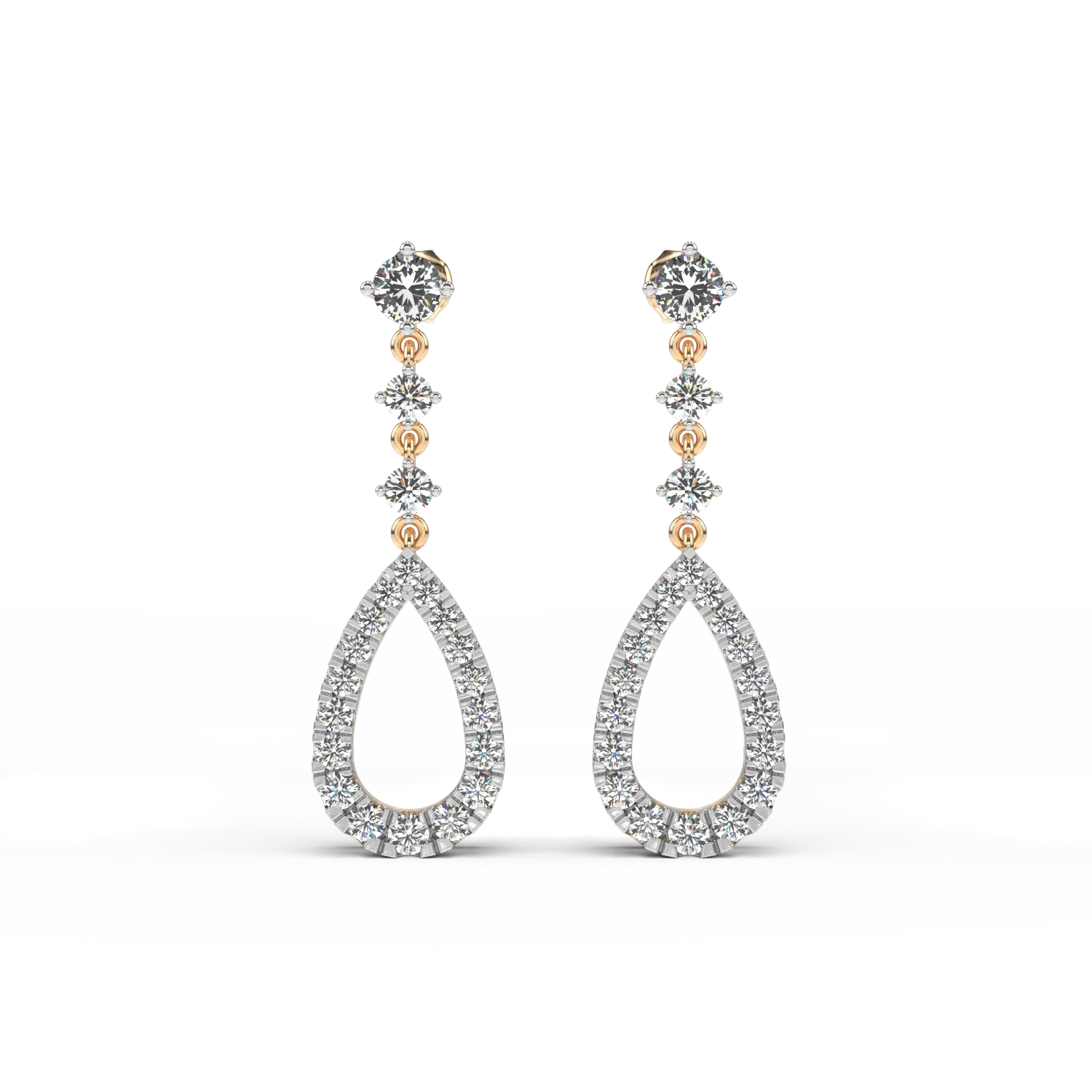 18K yellow gold earrings with 0.925ct diamonds