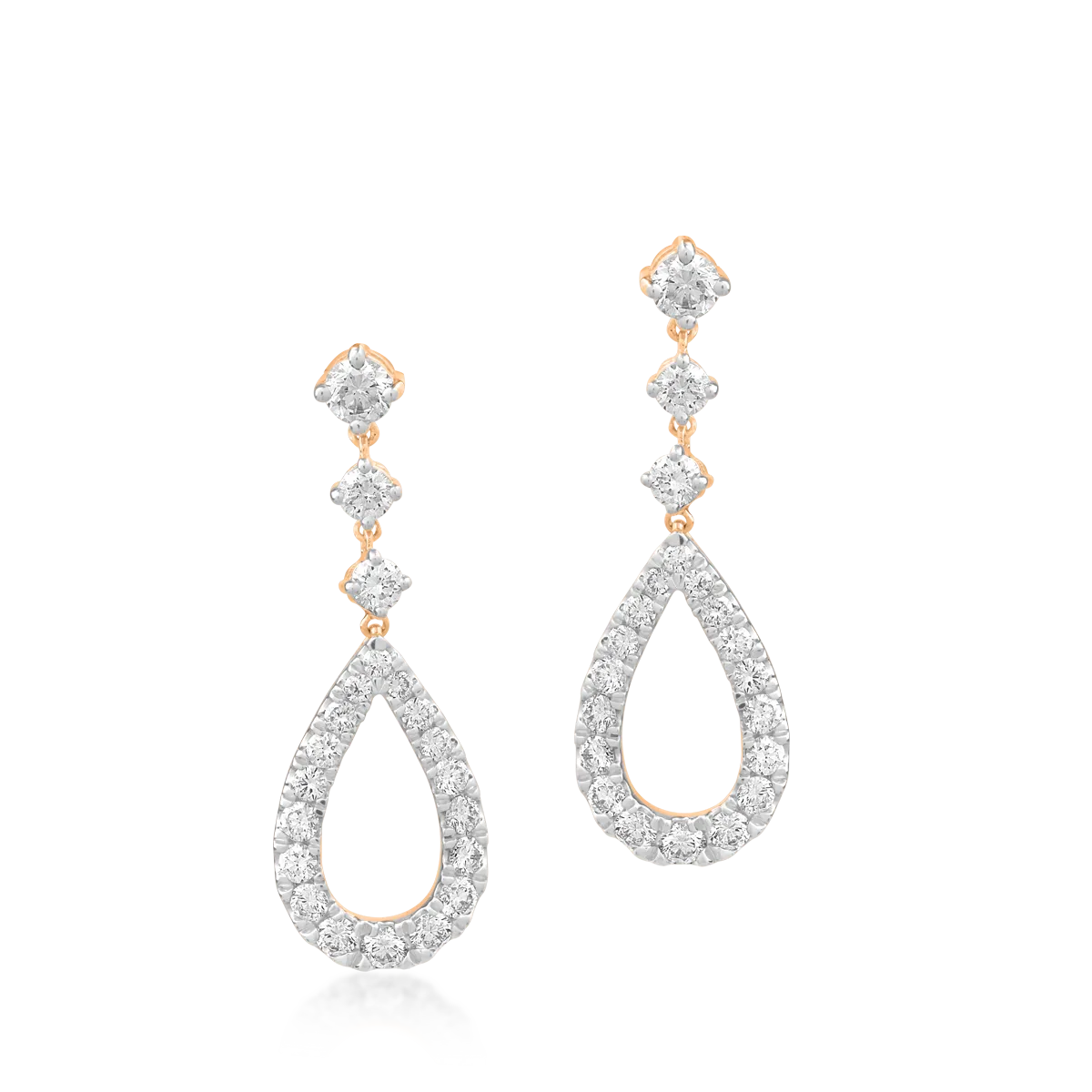 18K rose gold earrings with 0.93ct diamonds