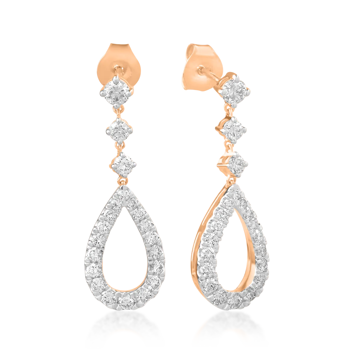 18K rose gold earrings with 0.93ct diamonds