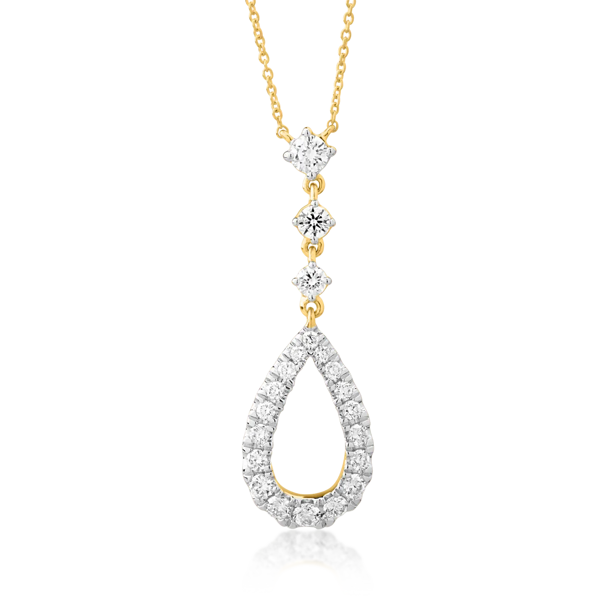 Teilor Lant cu pandantiv din aur galben cu diamante de 0.459ct
