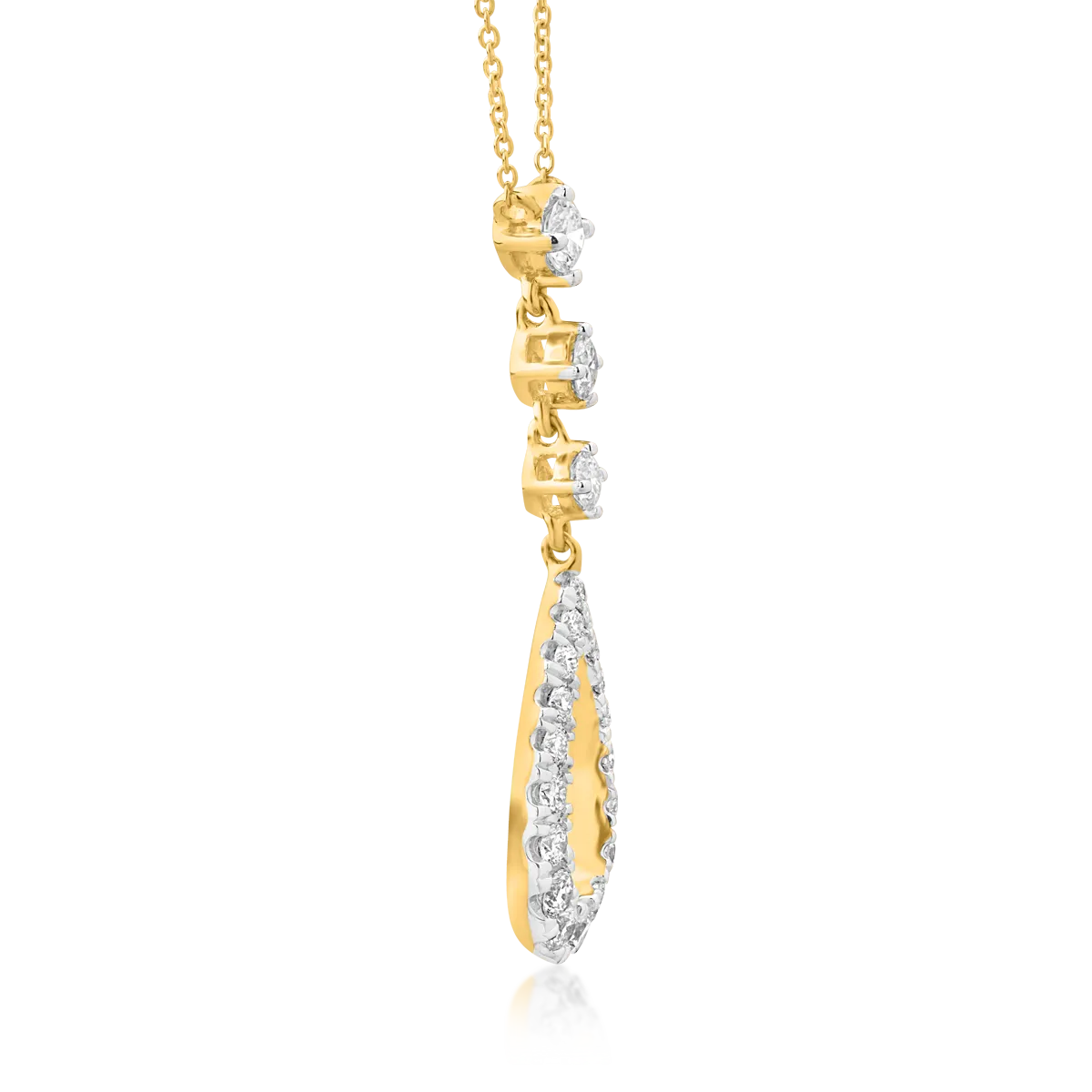 Lant cu pandantiv din aur galben de 18K cu diamante de 0.459ct