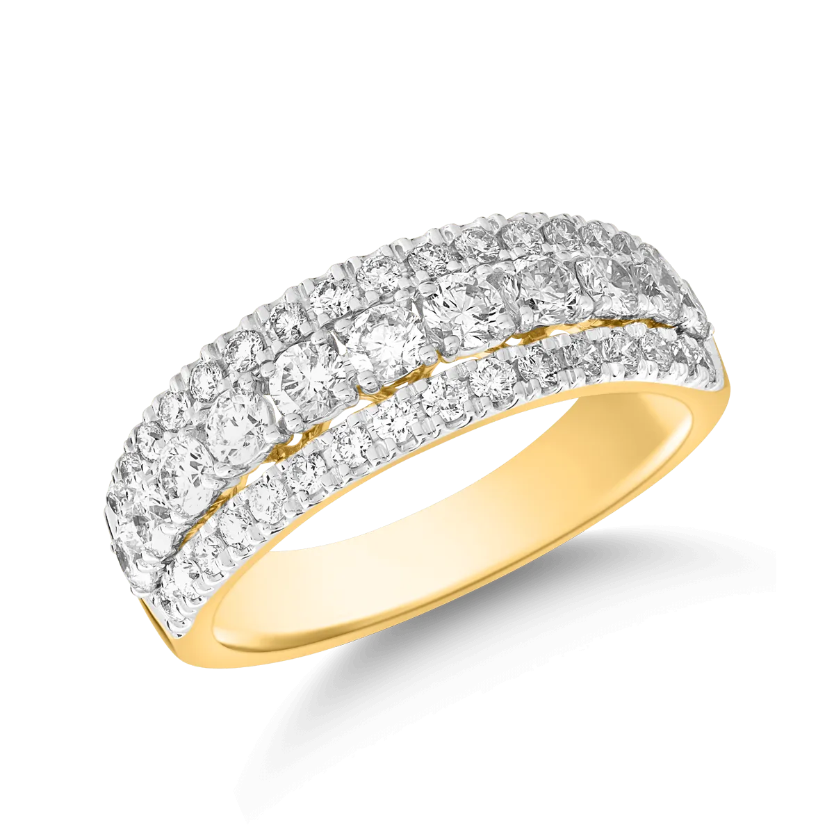 Inel din aur galben de 18K cu diamante de 1.002ct