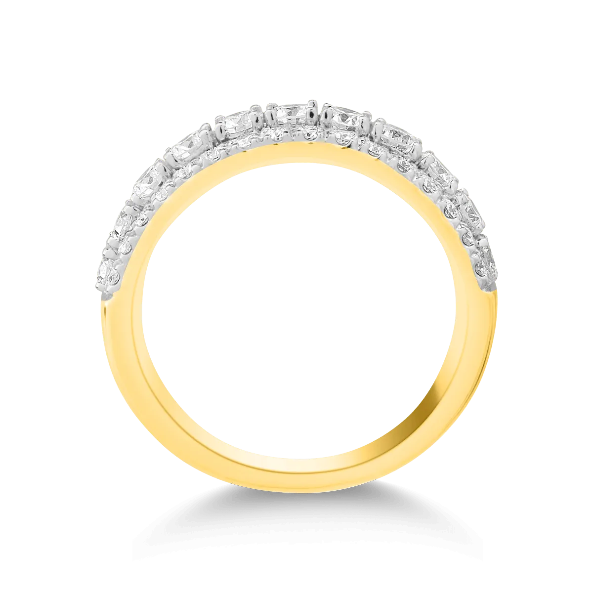 18K sárga arany gyűrű 1002ct gyémántokkal