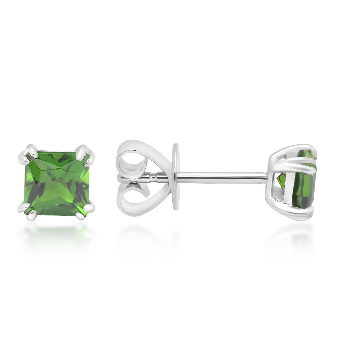 Kolczyki z 18K białego złota z chromem diopzytem o masie 0,78ct