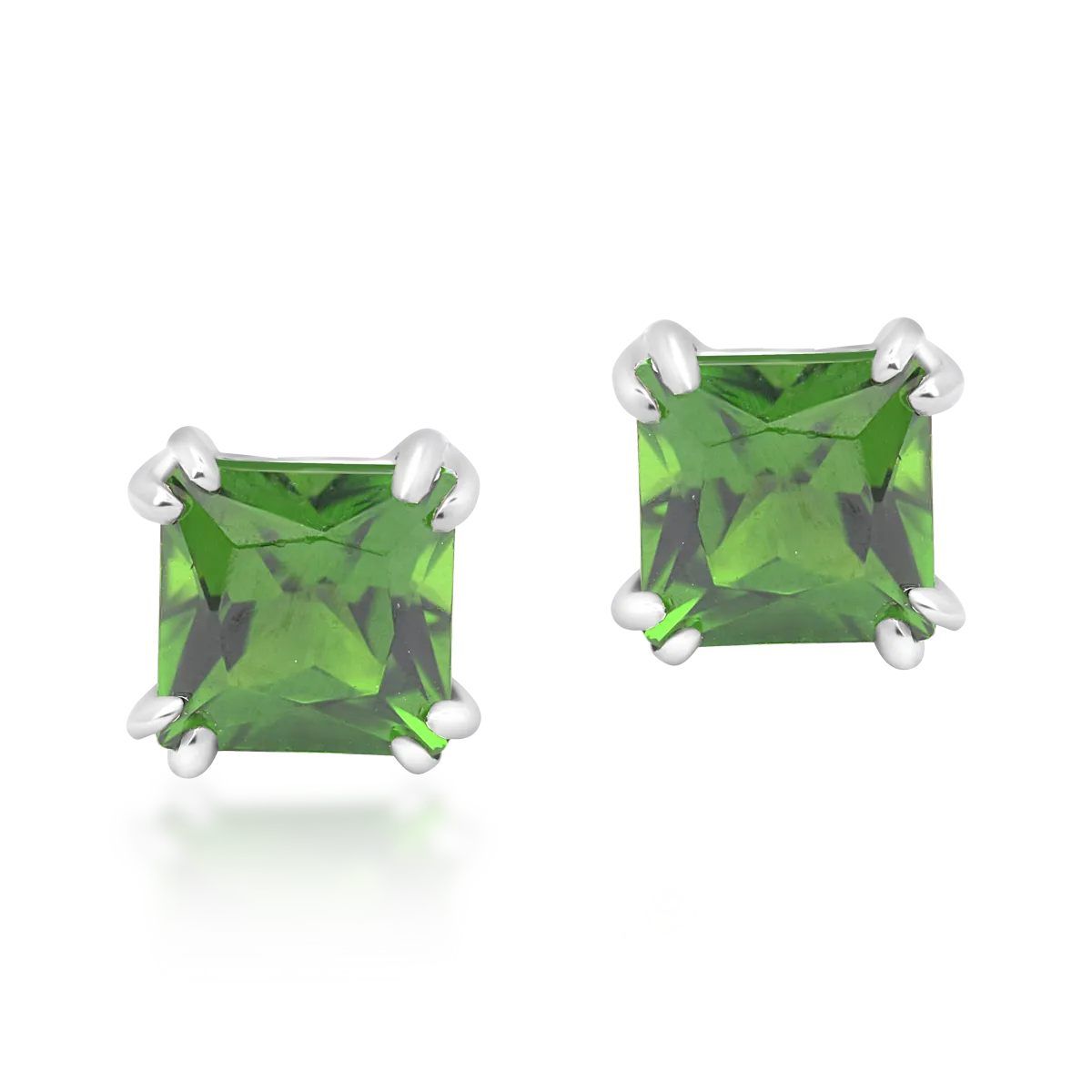 Cercei din aur alb de 18K cu cromdiopsid de 0.78ct-118219