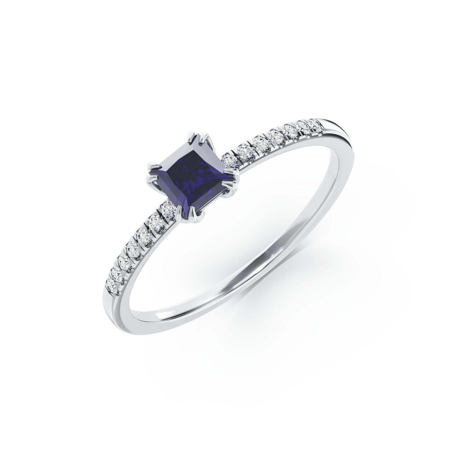 18K white gold engagement ring with 0.38ct tanzanite and 0.05ct diamonds-118259