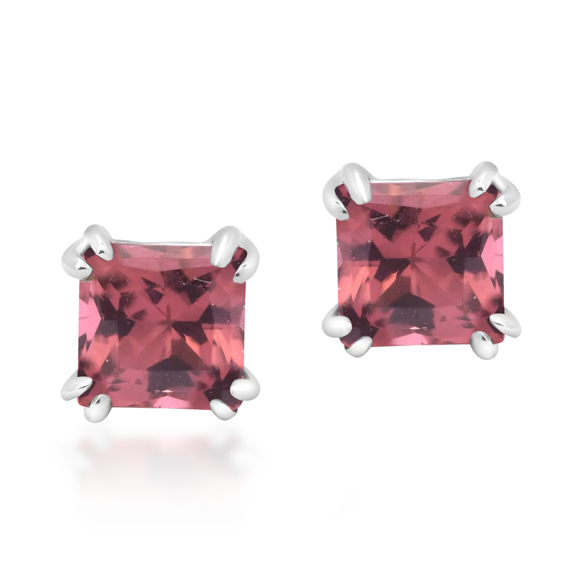 18K white gold earrings with 0.7ct multicolored tourmaline