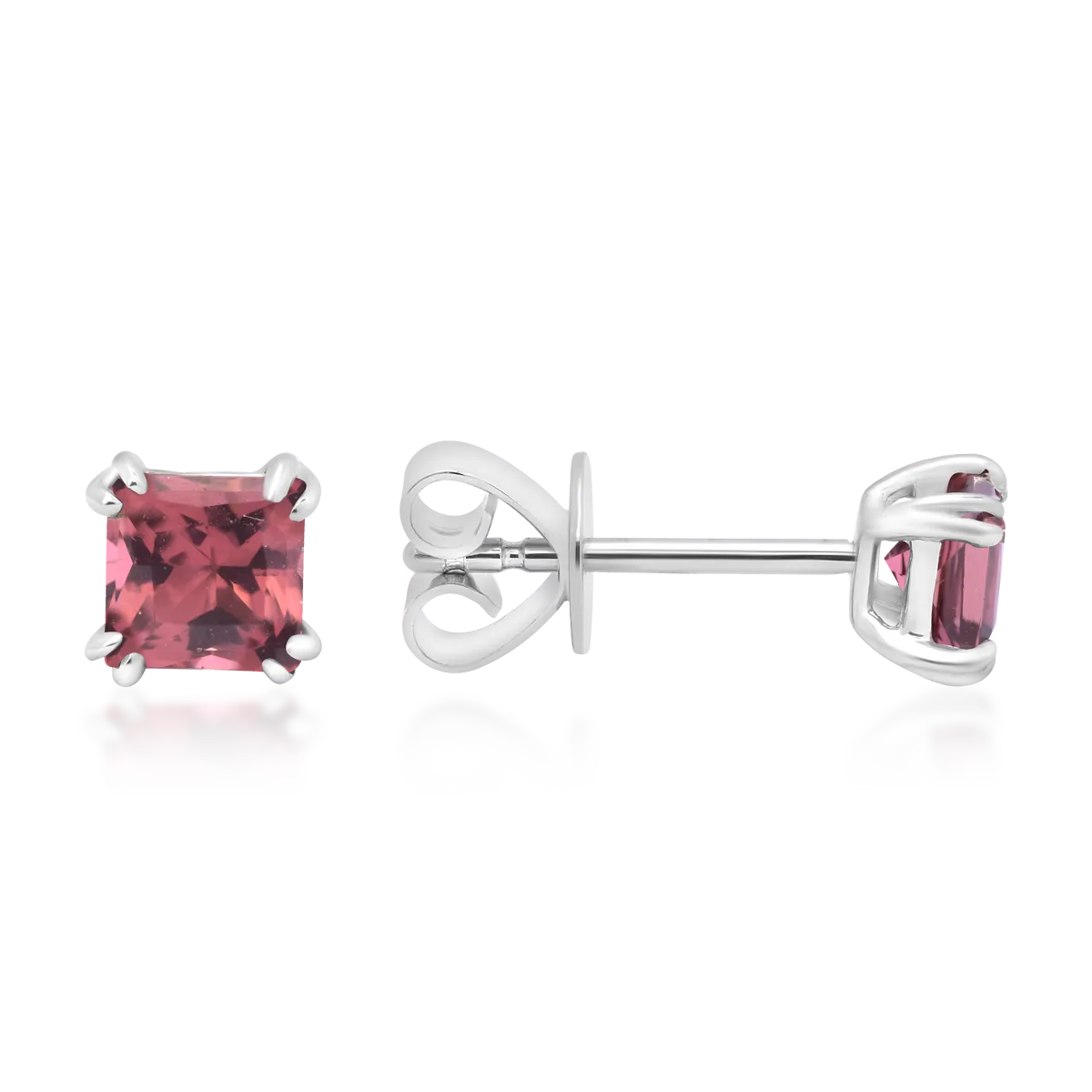 18K white gold earrings with 0.7ct multicolored tourmaline