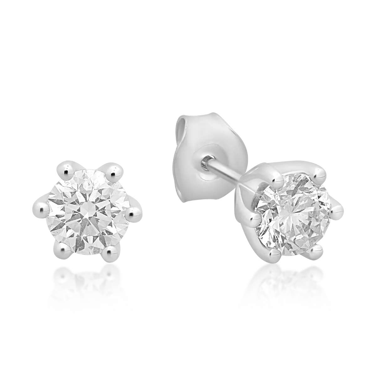 Cercei din aur alb cu diamante de 0.8ct