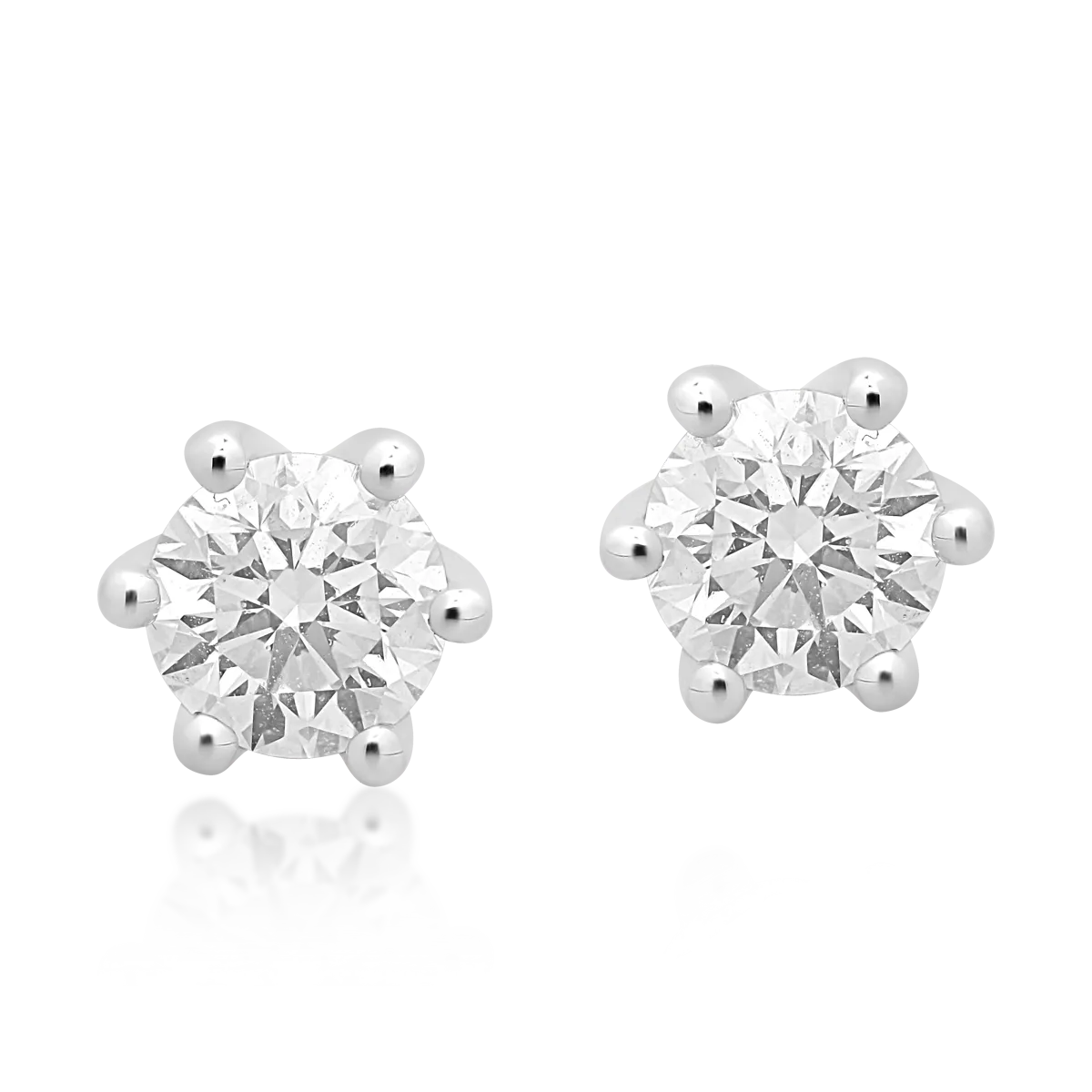 Cercei din aur alb de 18K cu diamante de 1ct