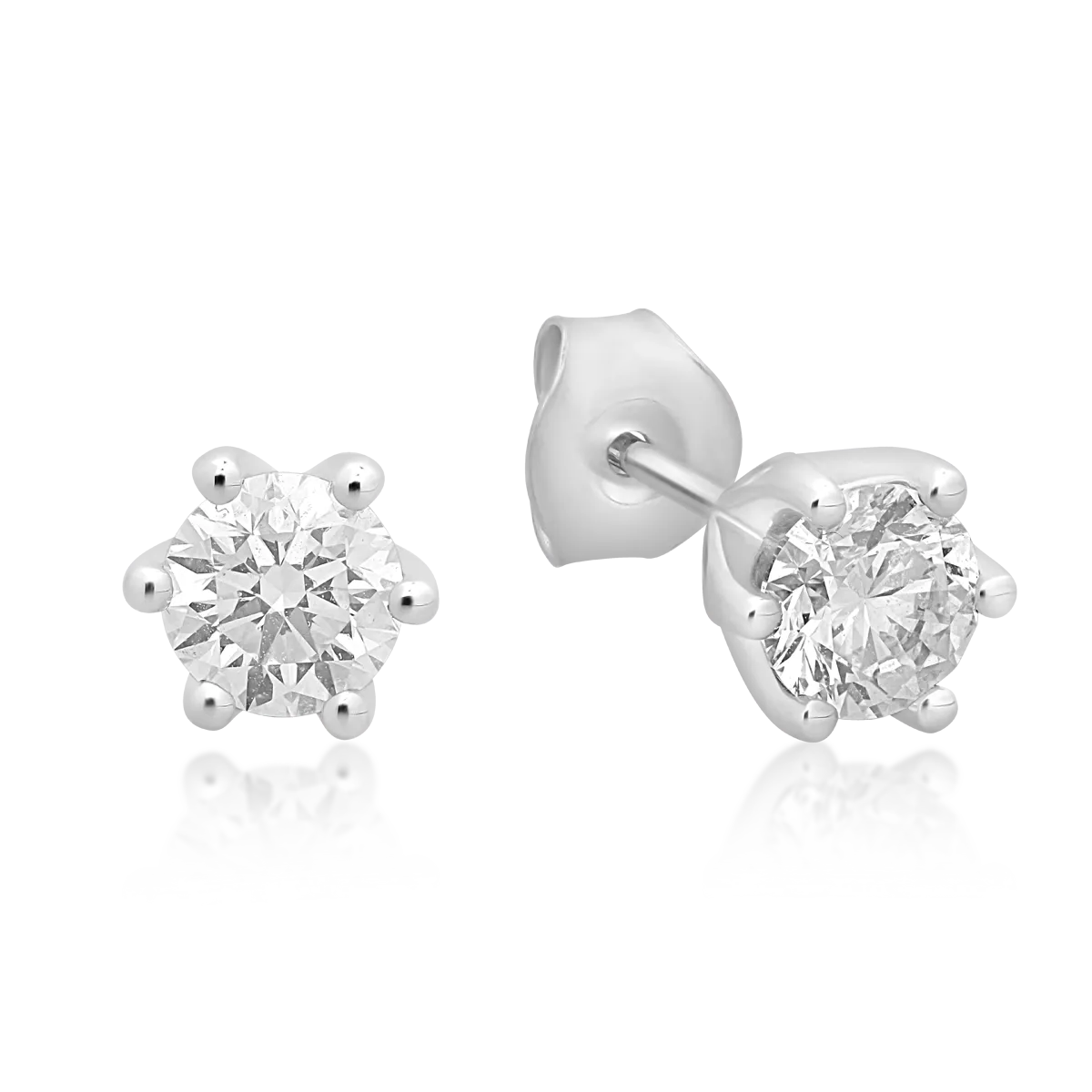Teilor Cercei din aur alb cu diamante de 1ct