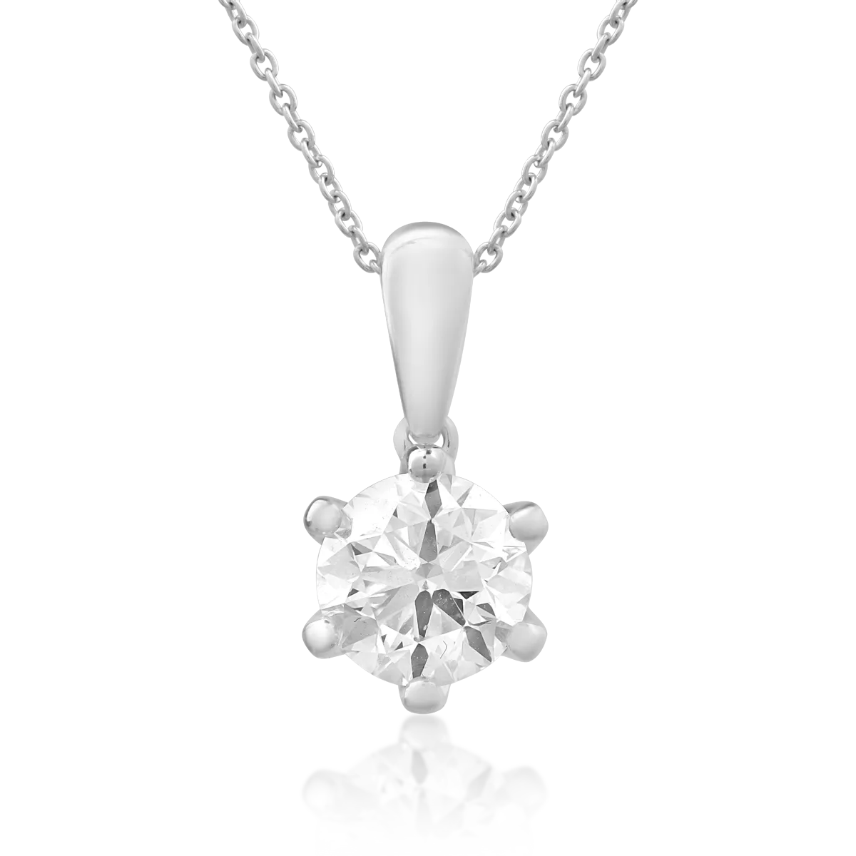 18K white gold pendant chain with 1ct diamond