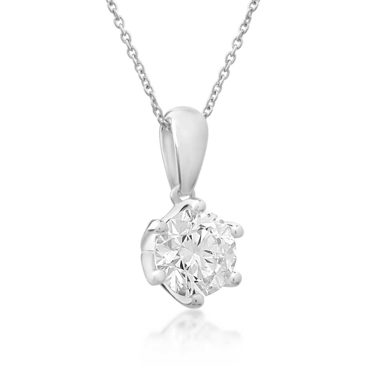 18K white gold pendant chain with 1ct diamond