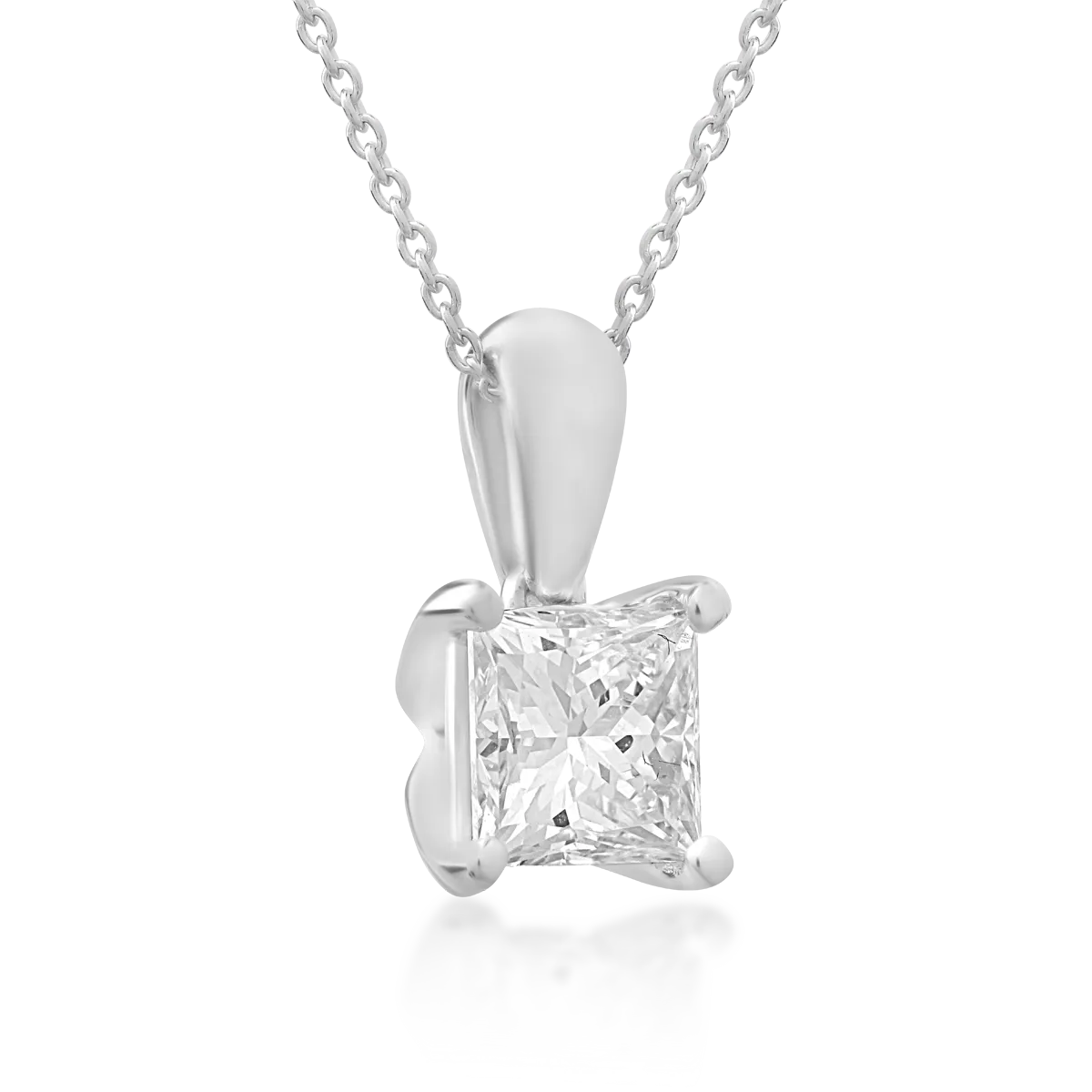 Nyaklánc medállal 18K-os fehér aranyból 1.01ct gyémánttal