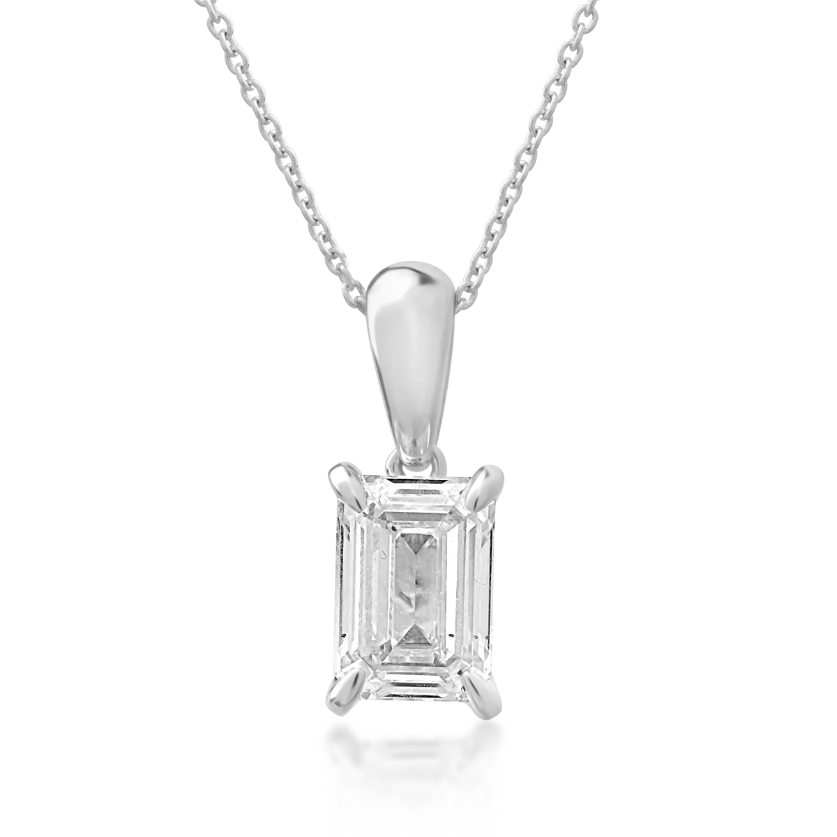 18K white gold pendant chain with 0.61ct diamond