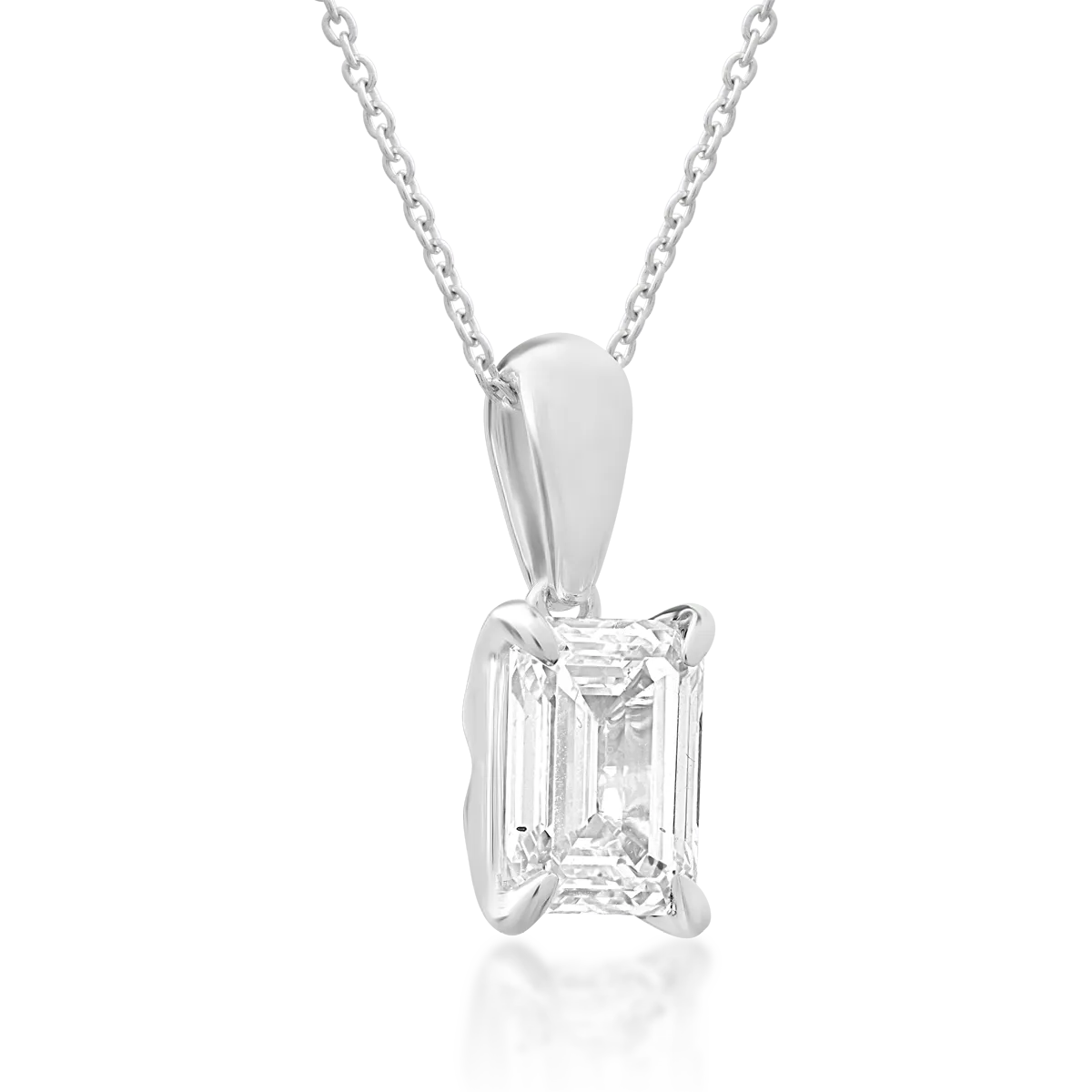 18K white gold pendant chain with 0.61ct diamond