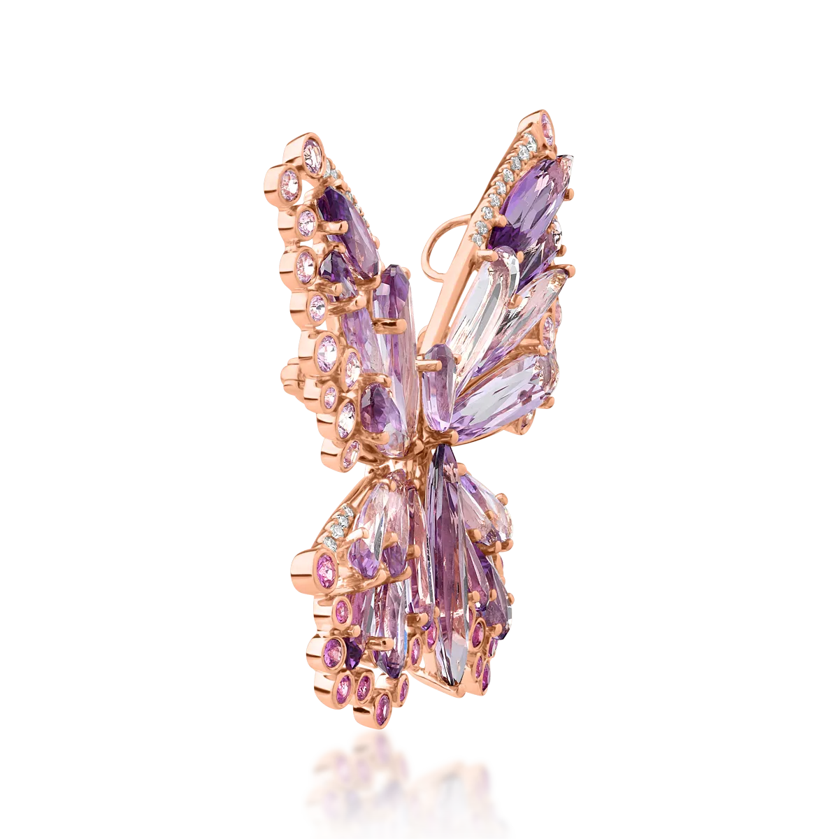 18K rose gold brooch with 13ct pink amethyst