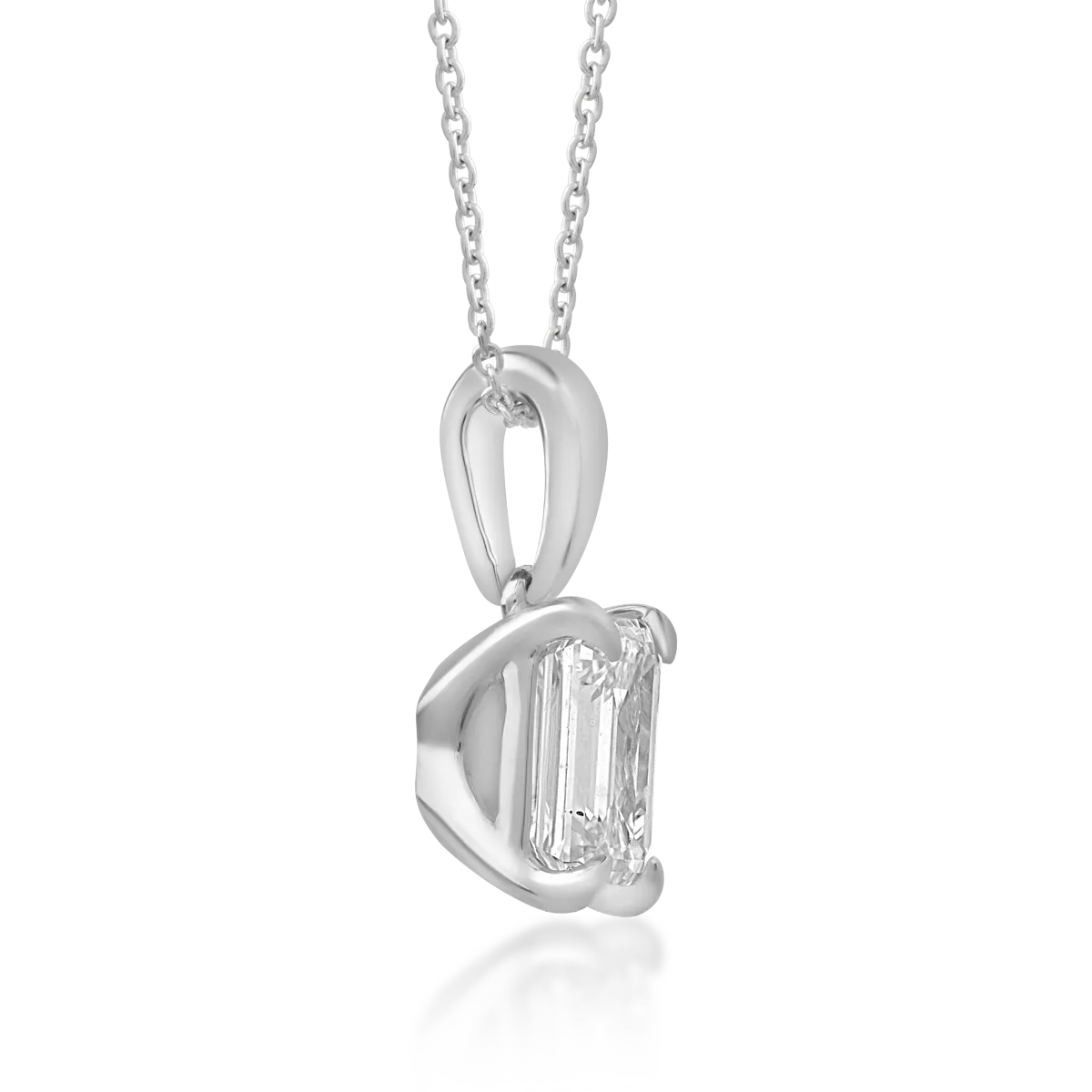 18K white gold pendant chain with 0.6ct diamond