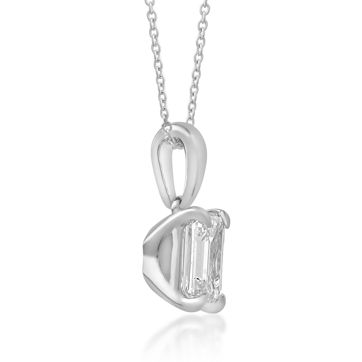 18K white gold pendant chain with 1.01ct diamond